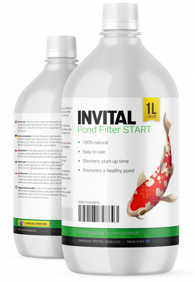 INVITAL Pond Filter Start 1000ml - gélové štartovacie baktérie - Kliknutím na obrázok zatvorte -