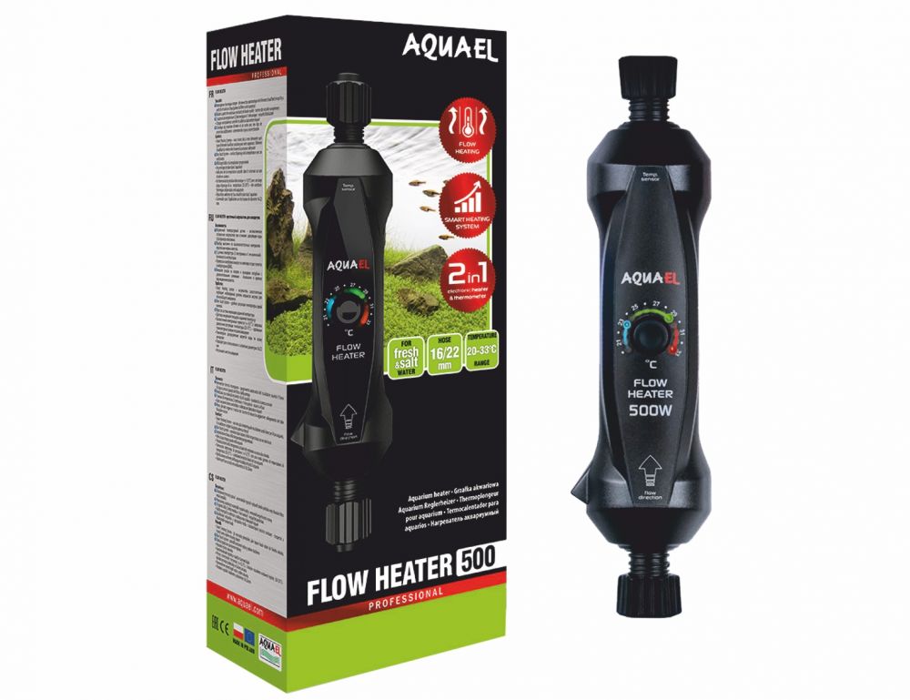 Aquael Ohrievač s termostatom FLOW HEATER 500W - Kliknutím na obrázok zatvorte -