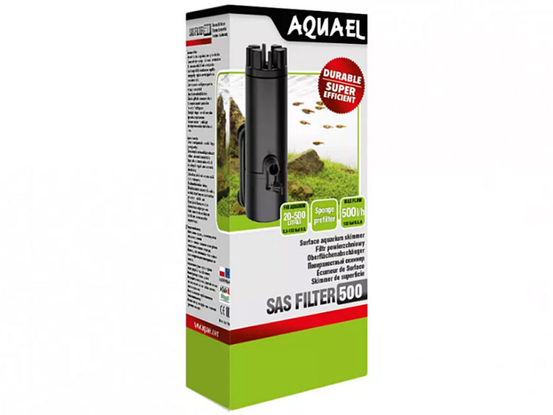 Aquael SAS FILTER 500 - SKIMMER 500L/h, 4,4W - Kliknutím na obrázok zatvorte -