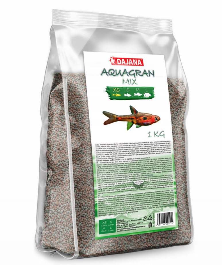 Dajana Aquagran mix granulované krmivo XS 1 kg - Kliknutím na obrázok zatvorte -