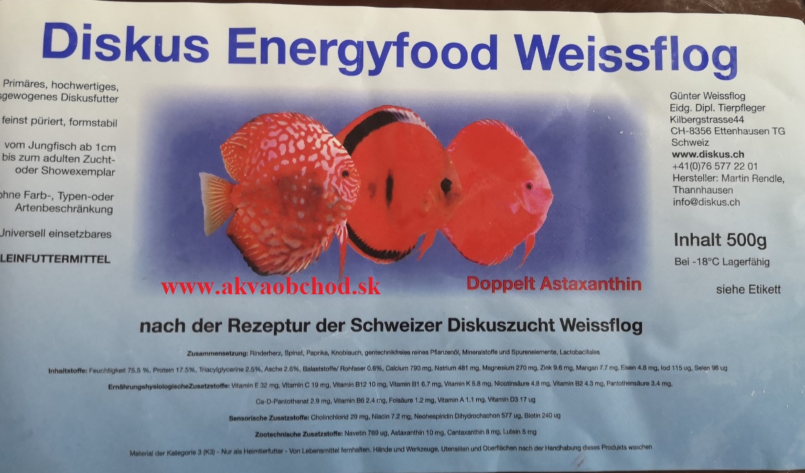 Diskus Energyfood Weissflog 500g mit doppelt Astaxanthin