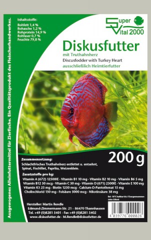 Rendles SV 2000 Discusfodder Turkey 200g