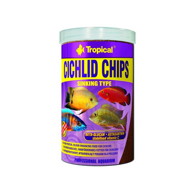 TROPICAL- Cichlid chips 1000ml/520g - Kliknutím na obrázok zatvorte -